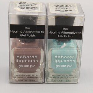 2 DEBORAH LIPPMANN Gel Pro Lab Nail Polish HAPPY NOW + BEEN AROUND WORLD
